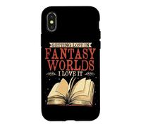 Getting Lost In Fantasy Worlds Reading Book Lover Bookworm Case for iPhone X/XS