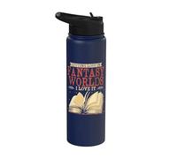 Getting Lost in Fantasy Worlds Reading Book Lover Bookworm Stainless Steel Insulated Water Bottle