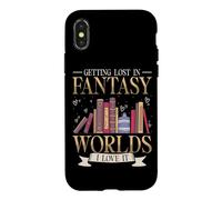 Getting Lost In Fantasy Worlds Reading Books Book Lover Case for iPhone X/XS