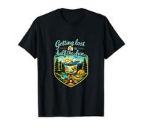 Getting Lost is Half The Fun Camping Badge T-Shirt