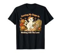 Getting My Steps in Walking with The Lord Christian Cat T-Shirt