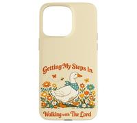 Getting My Steps in Walking With The Lord Christian Floral Case for iPhone 15 Pro Max
