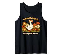 Getting My Steps in Walking with The Lord Christian Floral I Tank Top