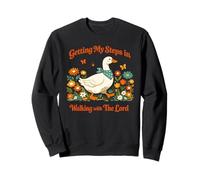 Getting My Steps in Walking With The Lord Christian Floral Sweatshirt