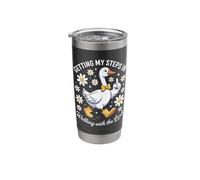 Getting My Steps in Walking with The Lord Funny Duck Daisies Stainless Steel Insulated Tumbler