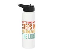 Getting My Steps in Walking with The Lord Stainless Steel Insulated Water Bottle