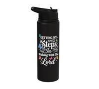 Getting My Steps in Walking with The Lord Stainless Steel Insulated Water Bottle
