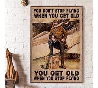 Getting Old Without Flying Poster, Aviator Gift, Aviation Gift, Aviation Decor, Aviator For Cave Indoor & Outdoor Decor Home Wall Decor Art Ideas Gift Wall Decor Poster Metal Sign 8X12 Inches
