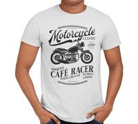 Getting Shirty Café Racer Custom Motorcycle T-Shirt for Men and Women (UK, Alpha, 3XL, Regular, Regular, White)