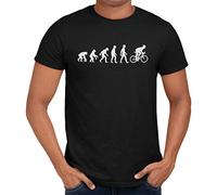 Getting Shirty Evolution of Cycling (Bike, Biker) Men's/Unisex T-Shirt (X-Large, Black)