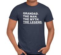 Getting Shirty Grandad The Man The Myth The Legend Men's T-Shirt (L, Blue)