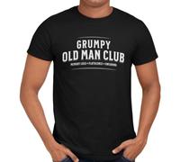 Getting Shirty Grumpy Old Man Club Birthday/Retirement T-Shirt (UK, Alpha, M, Regular, Regular, Black)