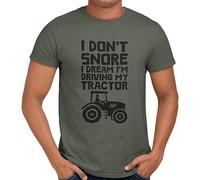 Getting Shirty I Don't Snore I Dream I'm Driving My Tractor Funny Farming T-Shirt for Men (Green, M)