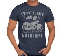 Getting Shirty I'm Not Always Grumpy Motorbike T-Shirt, Blue, XXL