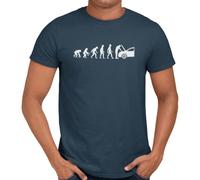 Getting Shirty Men's Car Mechanic Evolution Funny Gift for Him T-Shirt (as8, Alpha, xx_l, Regular, Regular, Blue)