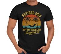Getting Shirty Retired 2025 - Vintage Retirement Gift T-Shirt for Men (UK, Alpha, L, Regular, Regular, Black)