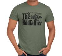 Getting Shirty The Rodfather Men and Women's Funny Unisex Fishing T-Shirt (as8, Alpha, xx_l, Regular, Regular, Green)
