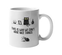 Getting Shirty This is Why We Can't Have Nice Things Funny Cat Ceramic Coffee/Tea Mug