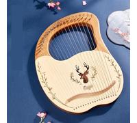 Getting Started for Beginners Lyre Harp with Tuner, Easy Tuning Lap Harp Engraving Phonetic Symbols for Easy Identification(19-String Boxed - Log Color)