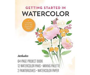 Getting Started in Watercolor kit: A complete set for the beginning artist! Includes: 64-page Project Book, 12 Watercolor Pans, Mixing Palette, 2 Paintbrushes, Watercolor Paper