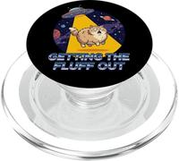 Getting the Fluff Out Alien Fluffy Cat UFO Humor Galaxy PopSockets PopGrip for MagSafe