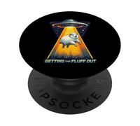 Getting the Fluff Out Alien Fluffy Sheep UFO Humor Galaxy PopSockets Adhesive PopGrip