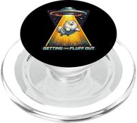 Getting the Fluffy Out Alien Fluffy Cat UFO Humor Galaxy PopSockets PopGrip for MagSafe