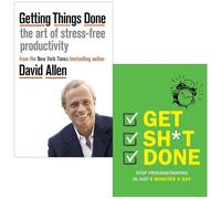 Getting Things Done By David Allen & Get Sh*t Done Stop Procrastinating In Just 5 Minutes A Day By Chartwell Books 2 Books Collection Set