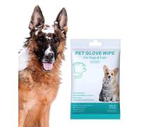 Gettoreach Rinse-Free Dog Shampoo Mitts, Hypoallergenic Pet Bath Wipes Perfect for Long-Haired Dogs, Dog Wipes Cleaning Deodorizing Penetrating Fur, Keep Coat Soft and Manageable, No Rinsing (1 Pack)