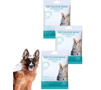 Gettoreach Rinse-Free Dog Shampoo Mitts, Hypoallergenic Pet Bath Wipes Perfect for Long-Haired Dogs, Dog Wipes Cleaning Deodorizing Penetrating Fur, Keep Coat Soft & Manageable, No Rinsing (3pack)