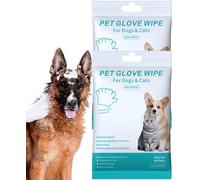 Gettoreach Rinse-Free Dog Shampoo Mitts, Hypoallergenic Pet Bath Wipes Perfect for Long-Haired Dogs, Dog Wipes Cleaning Deodorizing Penetrating Fur, Keep Coat Soft and Manageable, No Rinsing (2 Pack)