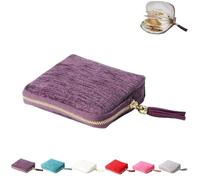 Gettoreach Travel Jewelry Case - Five Compartments with Additional Space on Both Sides for Bracelets, Small Travel Accessories for Rings, Jewelry (Purple)