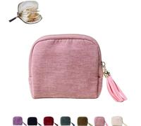 Gettoreach Travel Jewelry Case - Five Compartments with Additional Space on Both Sides for Bracelets, Small Travel Accessories for Rings, Jewelry (Light Pink)