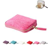 Gettoreach Travel Jewelry Case - Five Compartments with Additional Space on Both Sides for Bracelets, Small Travel Accessories for Rings, Jewelry (Pink)