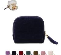 Gettoreach Travel Jewelry Case - Five Compartments with Additional Space on Both Sides for Bracelets, Small Travel Accessories for Rings, Jewelry (Dark Blue)