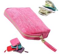 Gettoreach Travel Jewelry Case, Small Jewelries Pouch Bags with Zipper & Tassel, Stuffdatas Travel Jewelry Case, Portable Foldable Box, Five Compartments, Travel Gifts for Women (E)