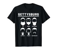 Gettysburg Generals Civil War Leaders Historic Portraits Art Value Graphic T-Shirt, Men, Black, L