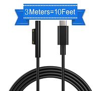 Getue 10ft Surface Connect to USB-C Charging Cable for Microsoft Pro7 Go2 Pro6 5/4/3 Laptop1/2/3 & Book, Black Male, Works With 45W 15V3A USBC Charger