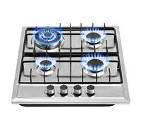 Getue 24″x20″ Built in Gas Cooktop 4 Burners Stainless Steel Stove with NG/LPG Conversion Kit Thermocouple Protection and Easy to Clean (20Wx24L)