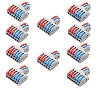 Getue tatoko 10PCS Mini Fast Wire Connector Universal Wiring Cable Connector Push-in Conductor Terminal Block Two in and Six Out