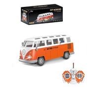 getuse 1/30 Scale Remote Control Bus with Lights, Rubber Tires, All Direction Drive, Opening Door Electric RC City Bus Model Car Toy (Orange Vintage School Bus)
