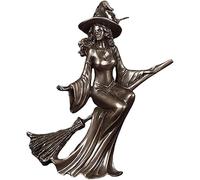 getuse Art Witch Statue Goddess of Witchcraft with Pentacle Decorative Figurine Sculpture Home Decor Ornament 7.6 Inch Bronze Color