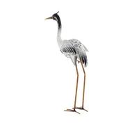 getuse Red Crowned Crane Statue Standing Crane Figurine for Garden Outdoor Decor Realistic Bird Sculpture Fairy Garden Decoration