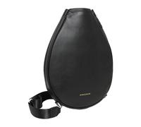 getuse Tennis Racket Bag, Portable Waterproof Carrying Case for Badminton Pickleball Rackets, PU Leather Sports Equipment Holder 15.55x11.42x1.38inch- Black