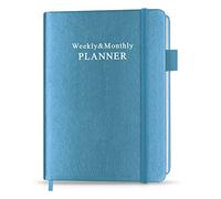 Getvow Hardcover Undated Planner for Any Year - Weekly & Monthly Organizer Notebook & Journal to Track Goals, 14.5 x 21cm, Perfect to Organize Your Daily Life, Blue