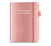 Getvow Hardcover Undated Planner for Any Year - Weekly & Monthly Organizer Notebook & Journal to Track Goals, 14.5 x 21cm, Perfect to Organize Your Daily Life, Rose (A5-UN-PLAN-Rose)