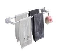 GETZ MSYO No-Drilling/Suction Cup Double Towel Bar - Vacuum System Towel Rail Wall Mounted for Bathroom & Kitchen, Size:65.2X13.6X8.6CM