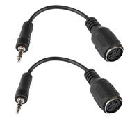 GEU 2 Pcs Type-A MIDI to 3.5mm Adapter, TRS 3.5mm Male to 5-Pin MIDI Female Cable Audio Converter, Professional Audio Adapter for Keyboards DAWs Synths 7cm