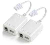 GEU 2Pcs ADSL Filter, Landline Phone BT Plug Microfilter for Broadband RJ11 Socket Connector Internet Filter Splitter Male to Female Telephone Cable for BT Sky Talktalk Modem Router Wifi Fax, White