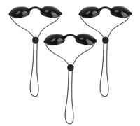 GEU 3 Pairs Safety Tanning Goggles Eye Patch Protective Goggles for Sunbed Red Light Tanning IPL Protection Black Eyewear Sunbed Glasses for Sunbathing UV Infrared LED Light Therapy Beach